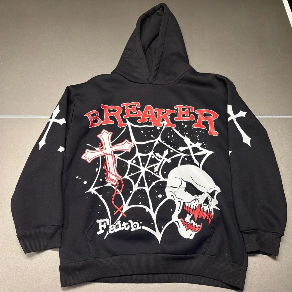 Skull‎ Design Hoodie Long-sleeved Hoodie Men's small